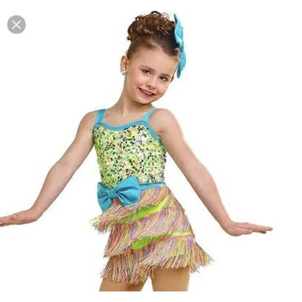 Pre-Owned Dance Costume Small Child Yellow Curtain Call E1993 Jazz Tap Musical